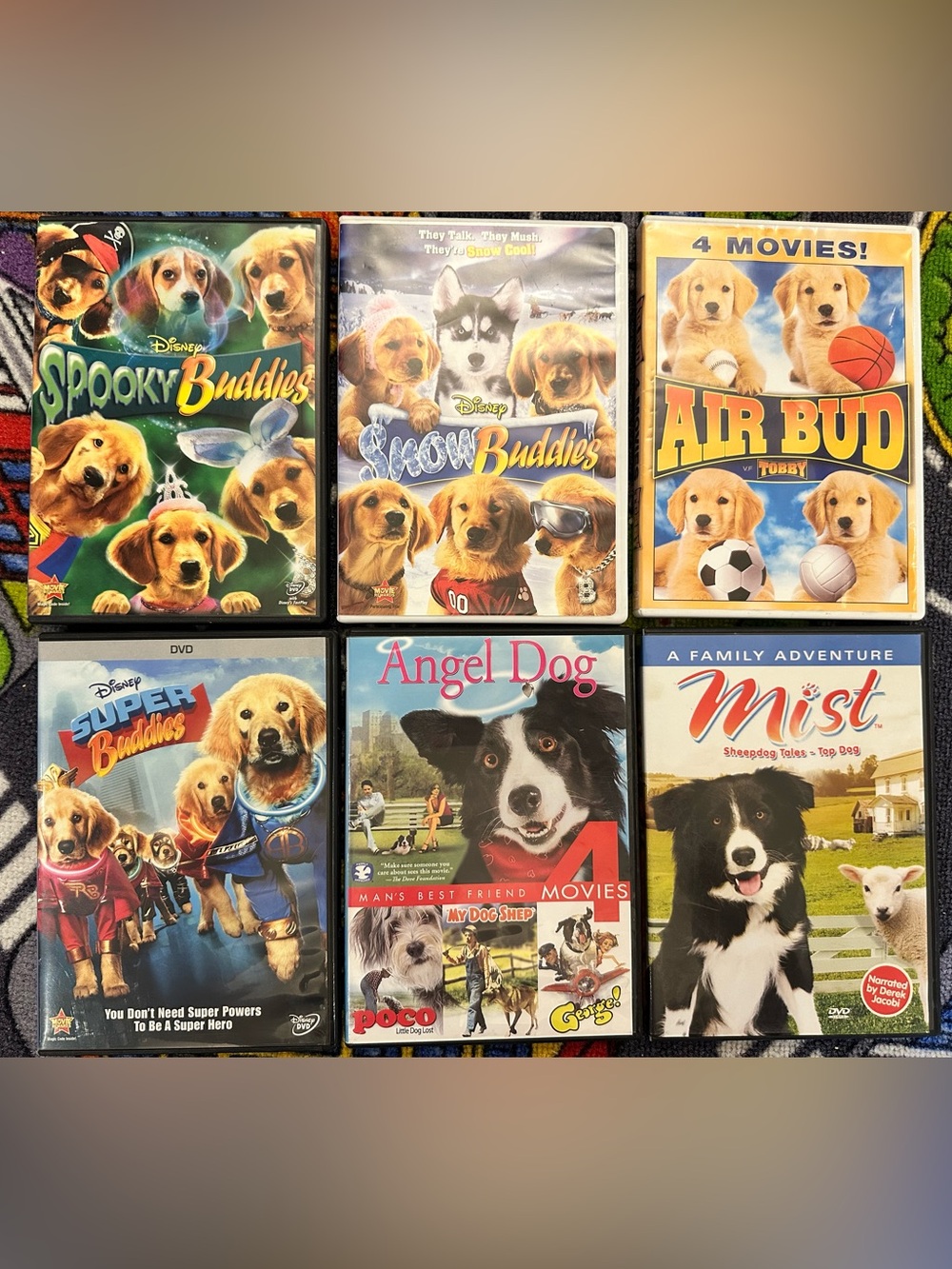 Kids Dog Movie DVD Bundle - Disney Buddies & Air Bud 4-Pack (12 Movies Total)